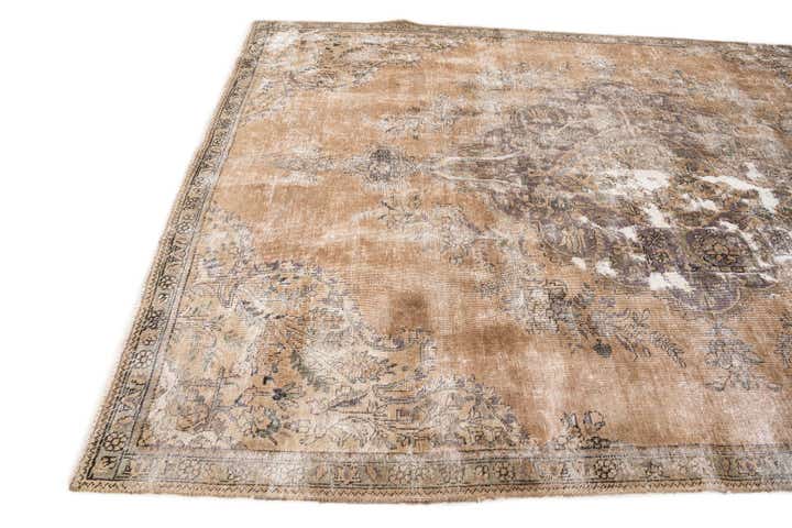 6' 7 x 10' Hand Knotted Ultra Vintage Persian Wool Rug
