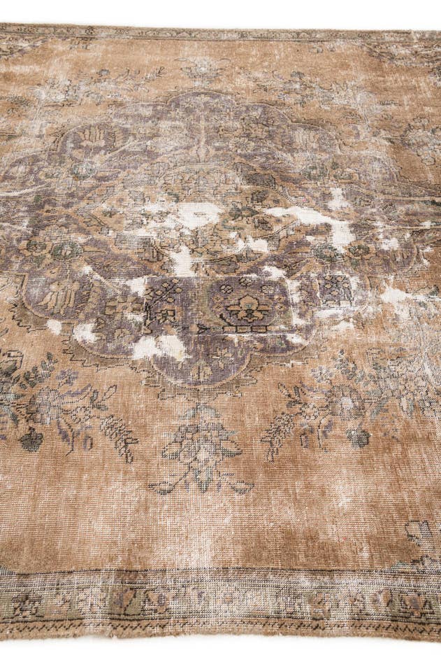 Detail image of 6' 7 x 10' Hand Knotted Ultra Vintage Persian Wool Rug