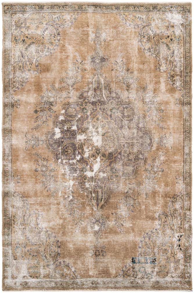 6' 7 x 10' Hand Knotted Ultra Vintage Persian Wool Rug