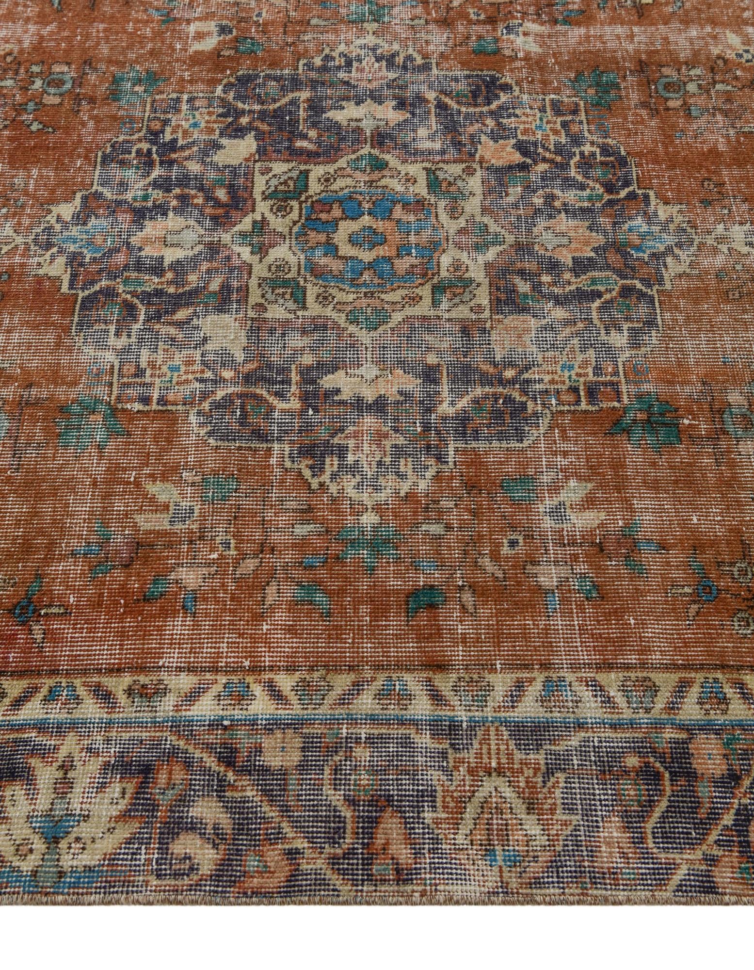 4' 3 x 7' 10 Hand Knotted Ultra Vintage Persian Wool Rug