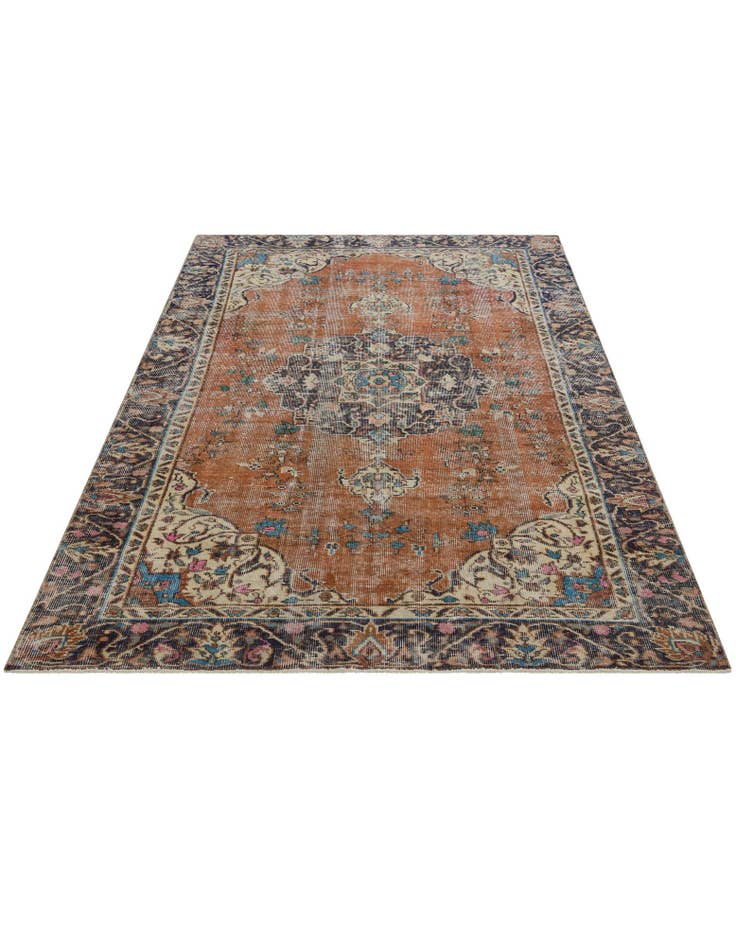 Detail image of 4' 3 x 7' 10 Hand Knotted Ultra Vintage Persian Wool Rug