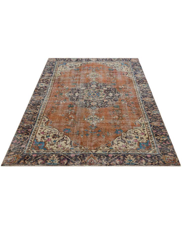 4' 3 x 7' 10 Hand Knotted Ultra Vintage Persian Wool Rug