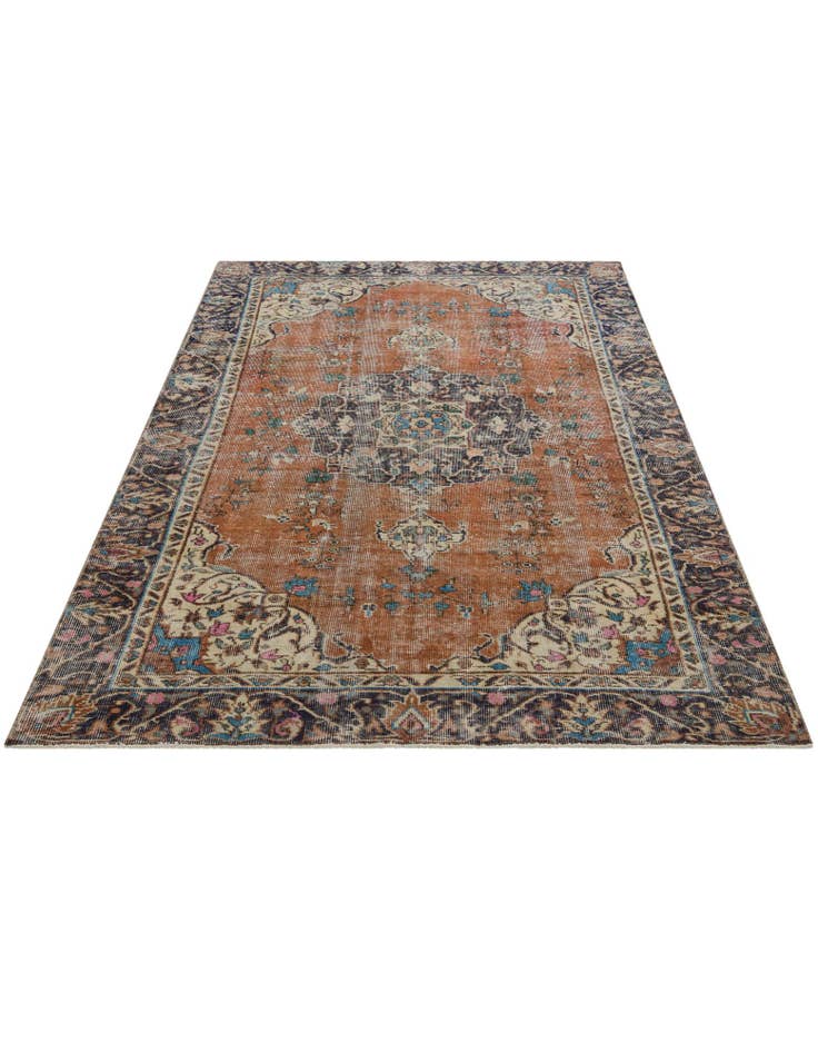 Detail image of 4' 3 x 7' 10 Hand Knotted Ultra Vintage Persian Wool Rug