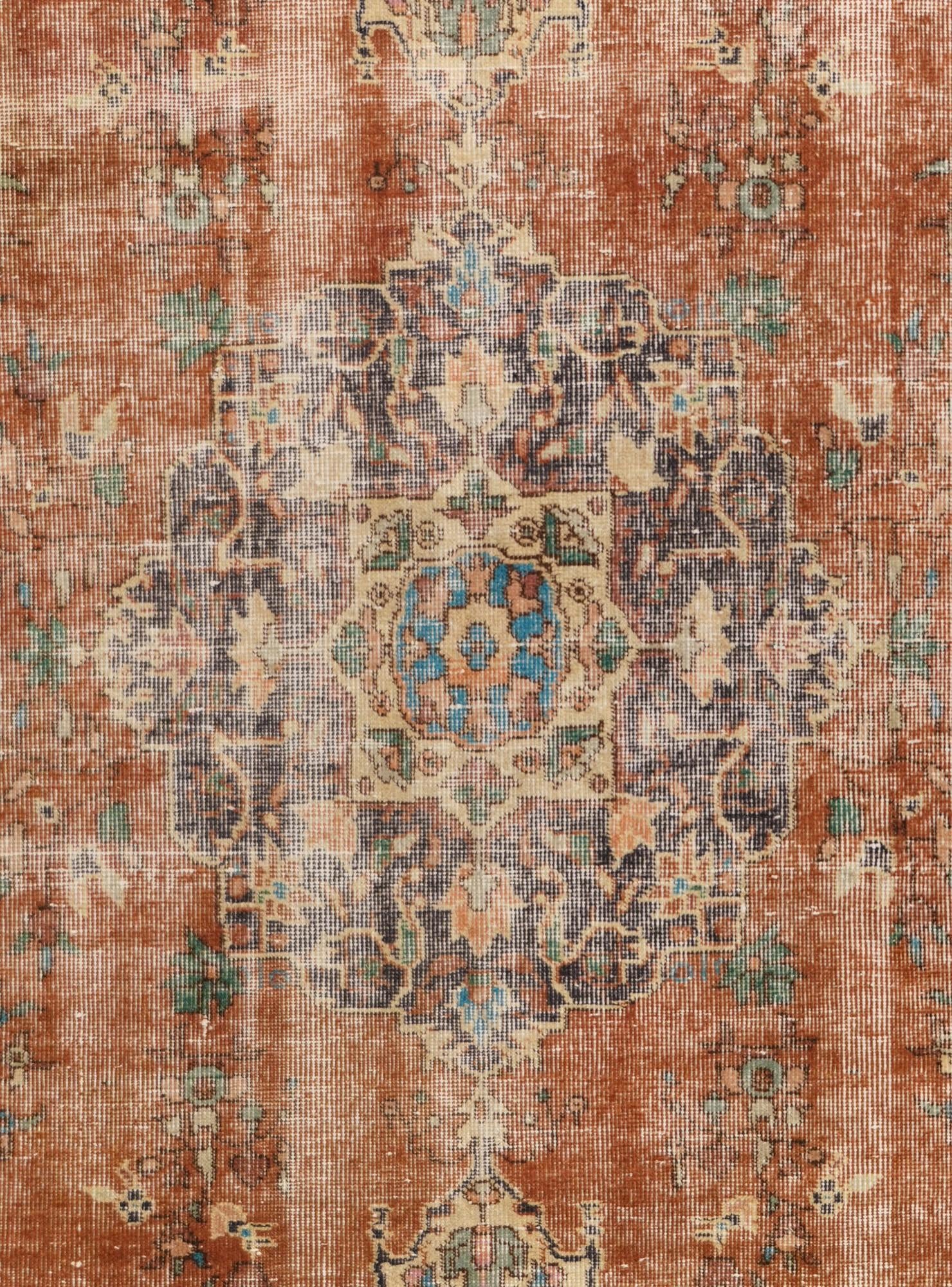 4' 3 x 7' 10 Hand Knotted Ultra Vintage Persian Wool Rug