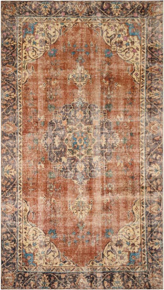 Detail image of 4' 3 x 7' 10 Hand Knotted Ultra Vintage Persian Wool Rug