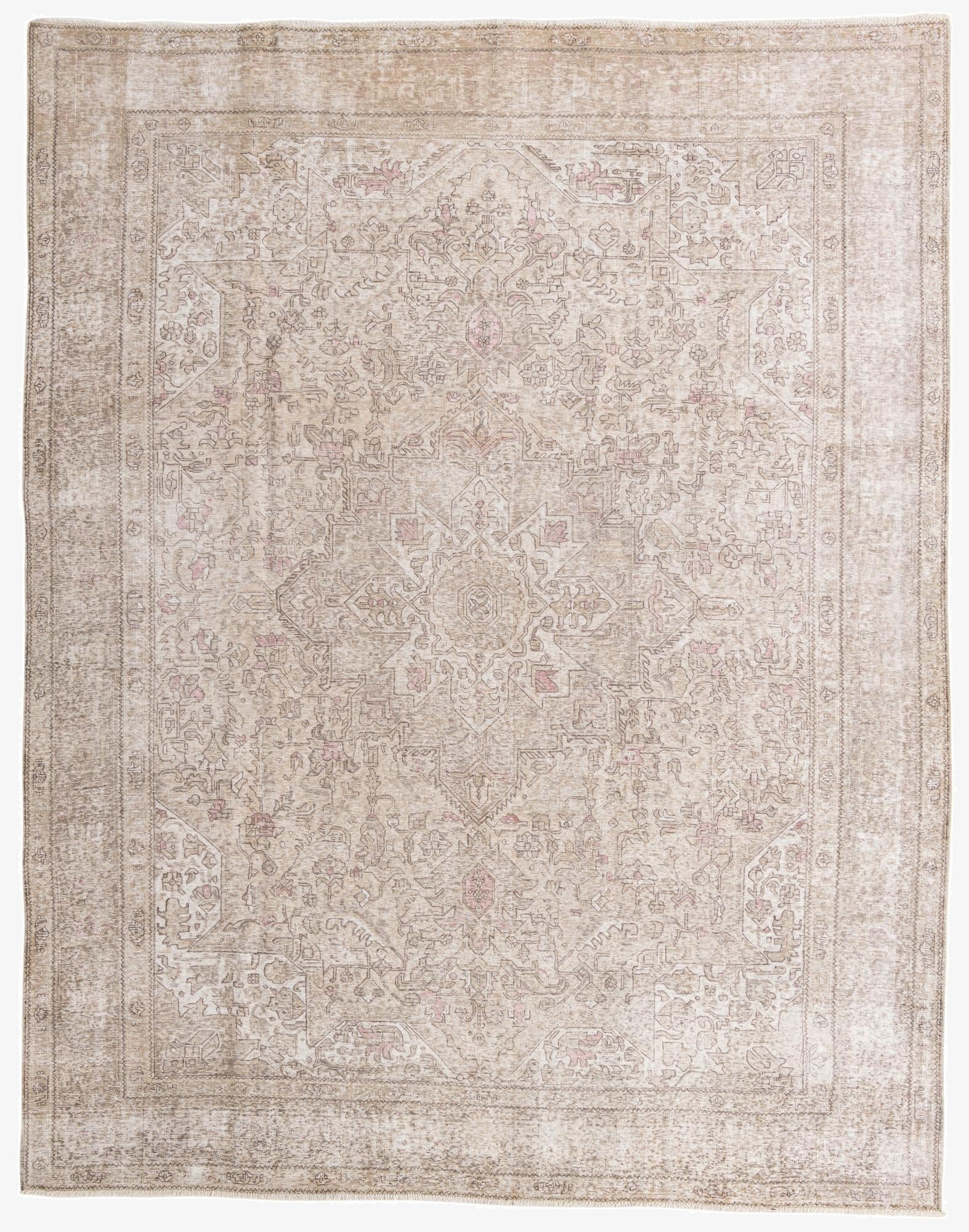 9' 9 x 12' 5  Hand Knotted Ultra Vintage Persian Wool Rug