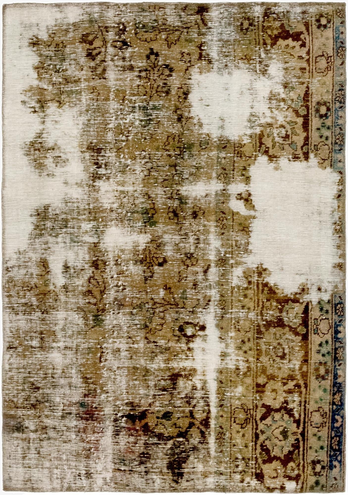 3' 9 x 5' 5  Hand Knotted Ultra Vintage Persian Wool Rug