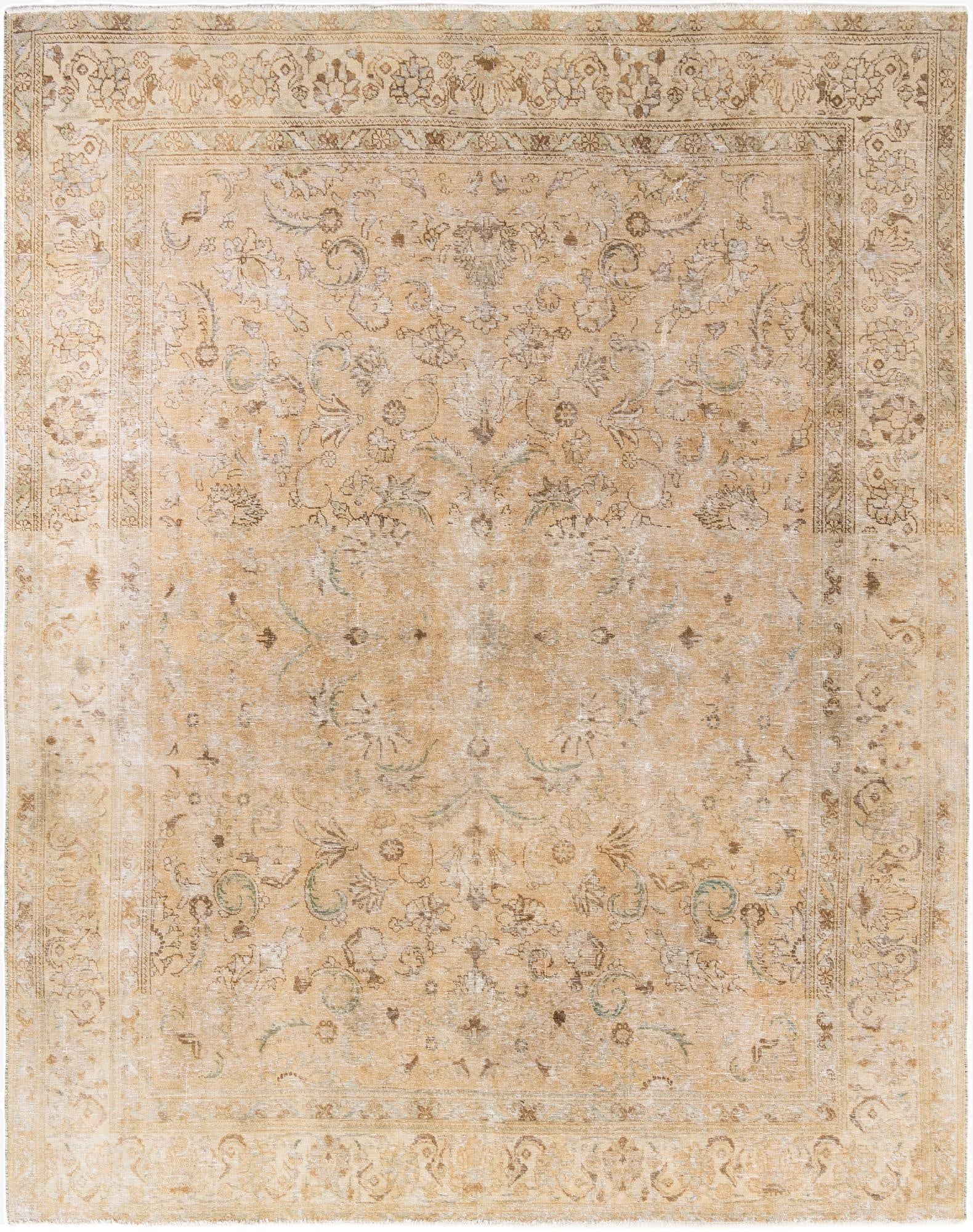 10' x 12' 8  Hand Knotted Ultra Vintage Persian Wool Rug