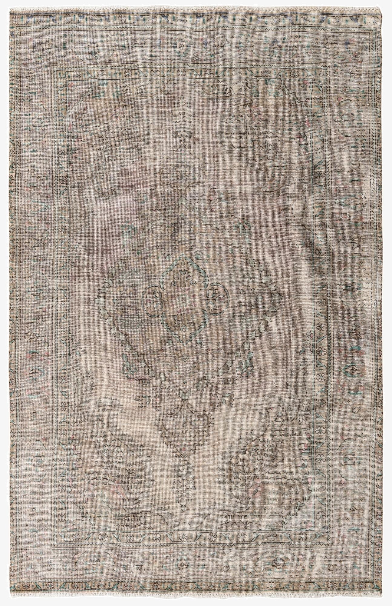 6' 2 x 9' 8  Hand Knotted Ultra Vintage Persian Wool Rug