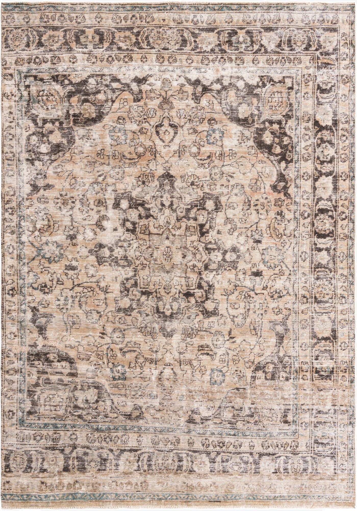 7' 4 x 10' 6  Hand Knotted Ultra Vintage Persian Wool Rug