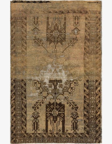 3' 10 x 6' Hand Knotted Ultra Vintage Persian Wool Rug