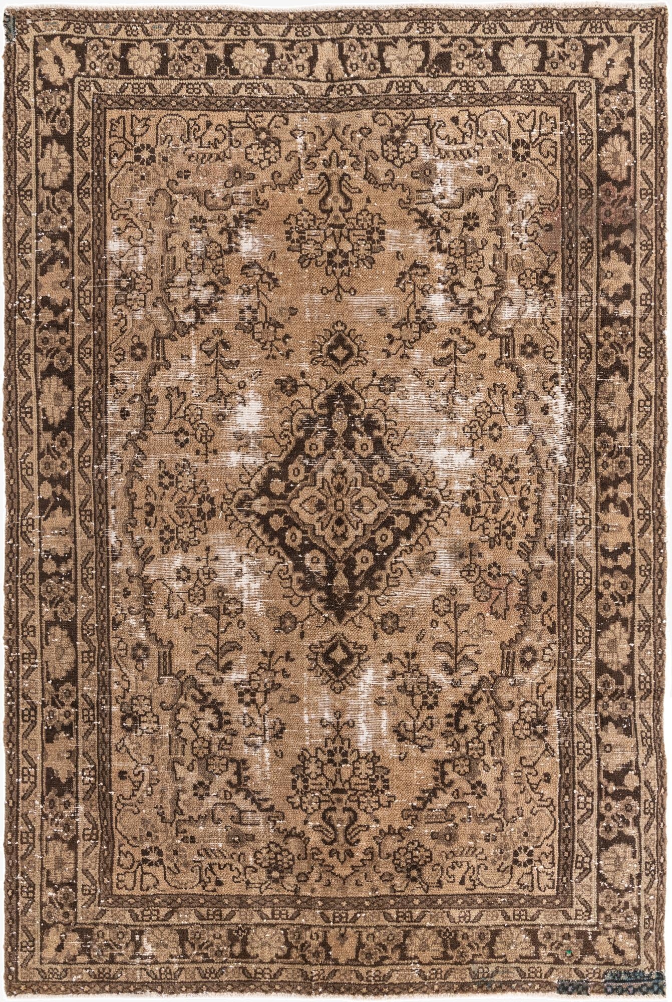 6' 5 x 9' 10 Hand Knotted Ultra Vintage Persian Wool Rug