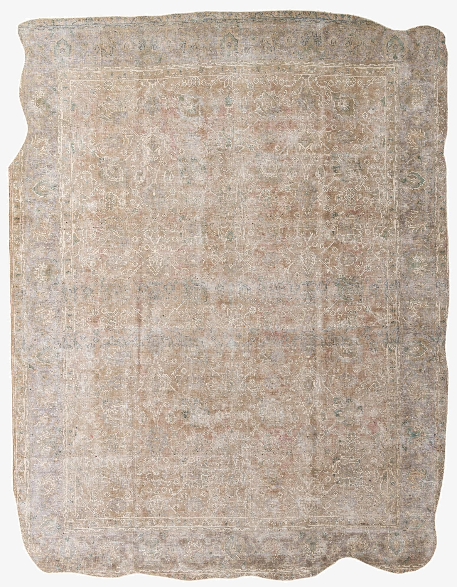 9' 9 x 12' 7  Hand Knotted Ultra Vintage Persian Wool Rug