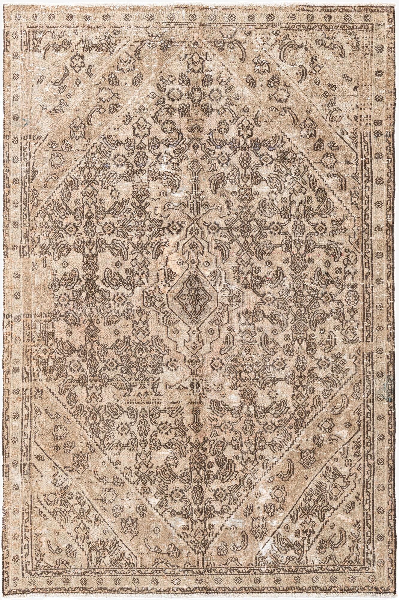 5' 5 x 8' 2  Hand Knotted Ultra Vintage Persian Wool Rug