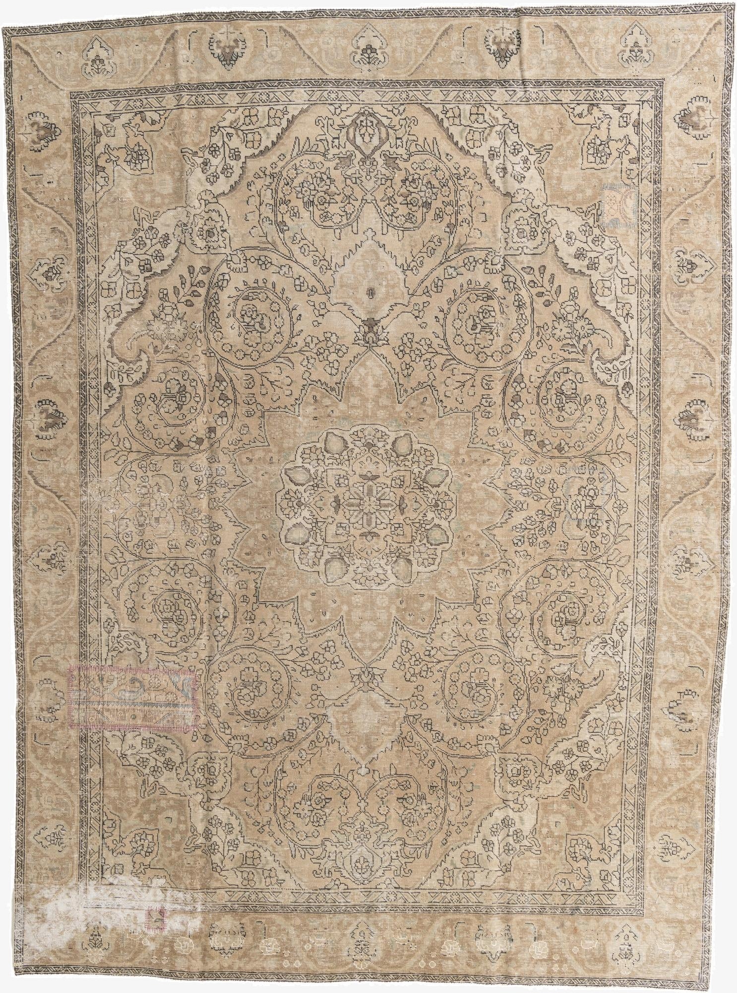 9' x 12' 3  Hand Knotted Ultra Vintage Persian Wool Rug