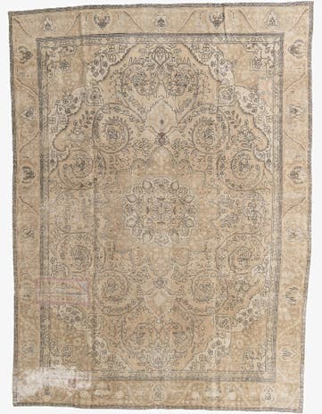 9' x 12' 3 Hand Knotted Ultra Vintage Persian Wool Rug
