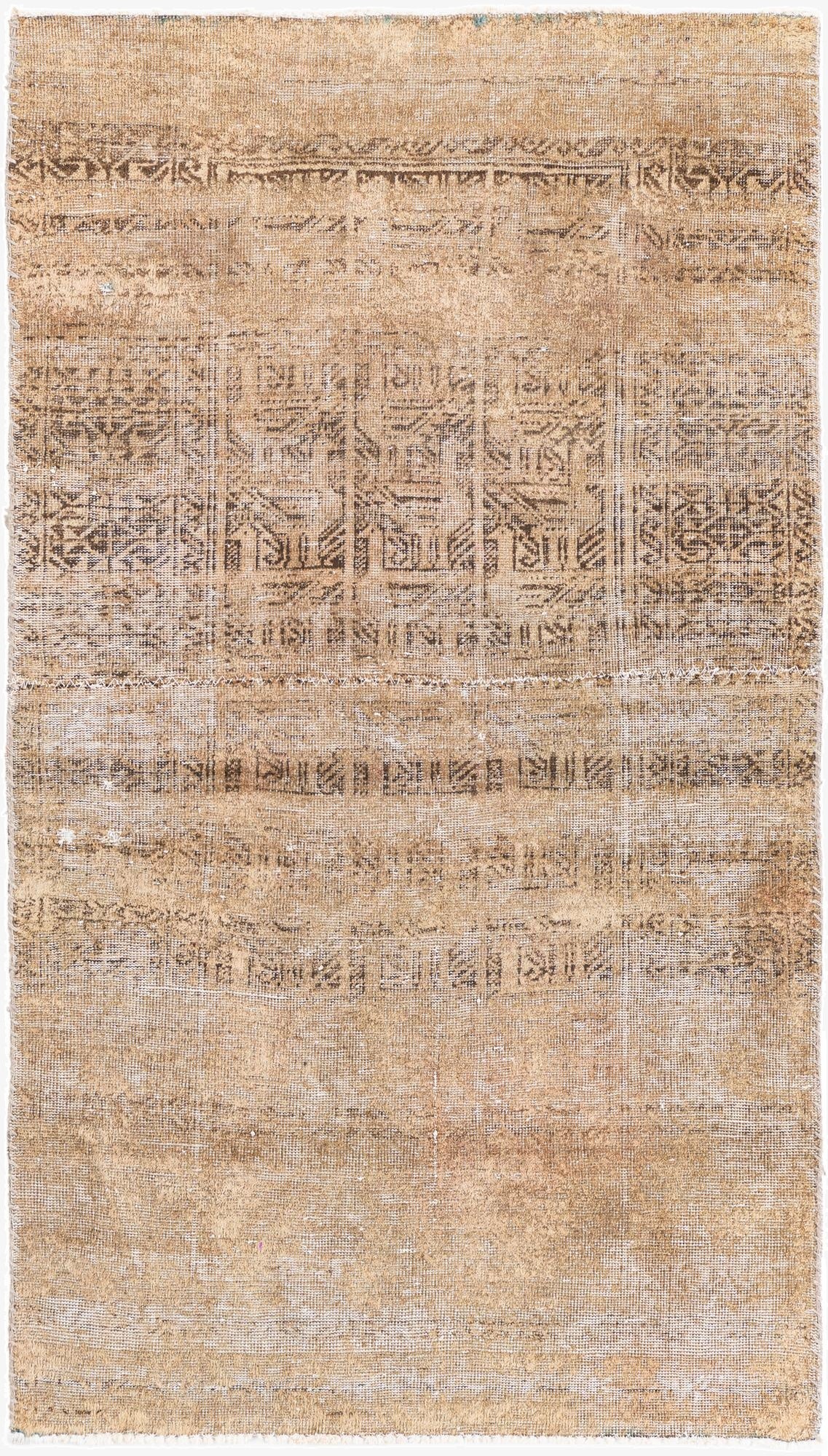 3' 3 x 5' 8  Hand Knotted Ultra Vintage Persian Wool Rug