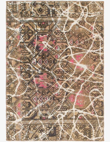 4' 2 x 6' Hand Knotted Ultra Vintage Persian Wool Rug