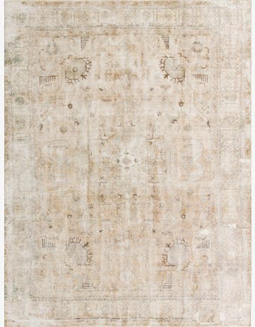 9' 7 x 12' 8 Hand Knotted Ultra Vintage Persian Wool Rug