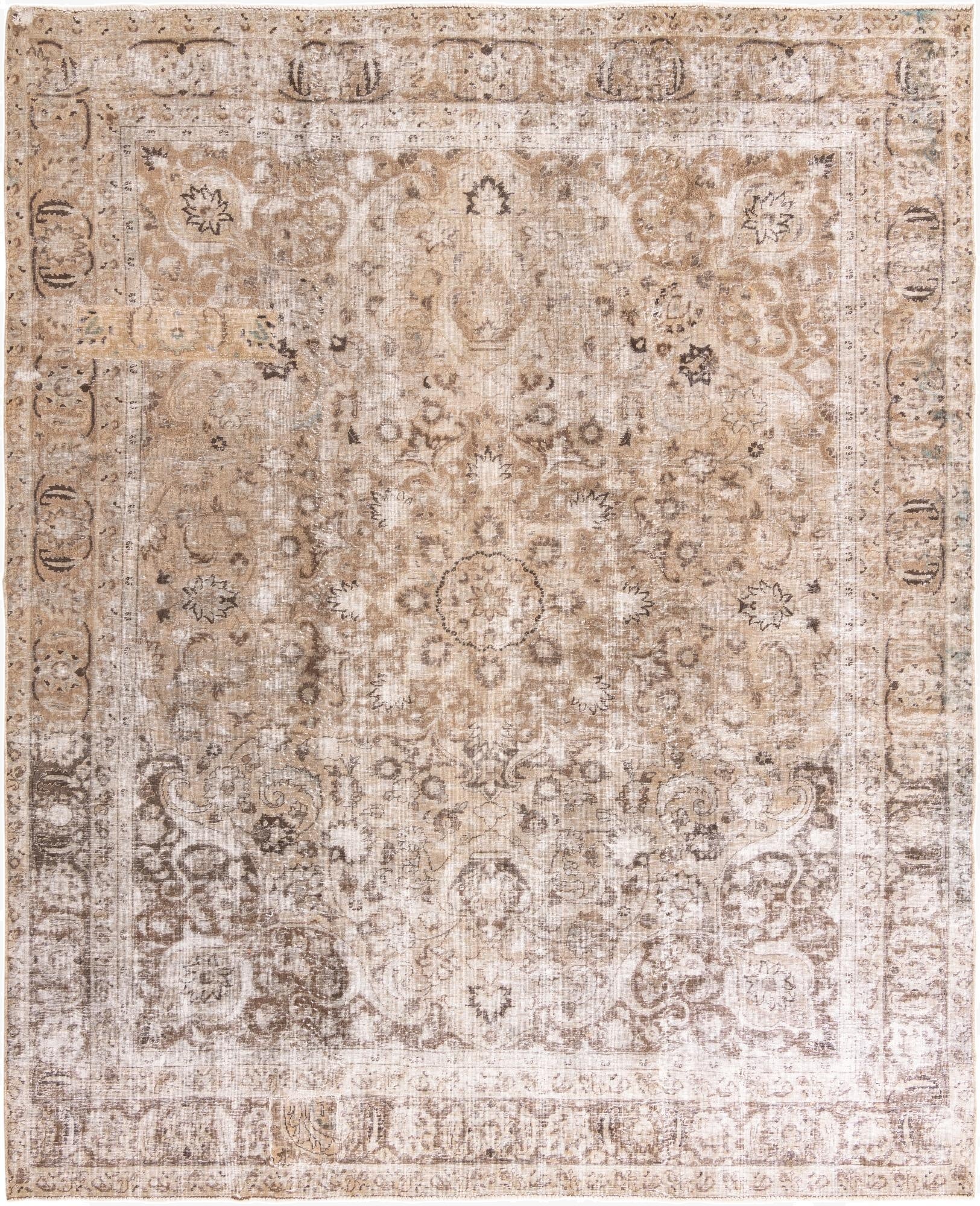9' 4 x 11' 5  Hand Knotted Ultra Vintage Persian Wool Rug