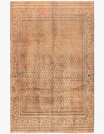 6' 4 x 10' 3 Hand Knotted Ultra Vintage Persian Wool Rug