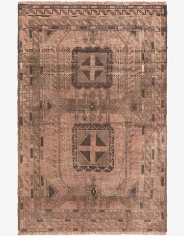 2' 9 x 4' 1 Hand Knotted Ultra Vintage Persian Wool Rug