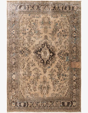 7' 2 x 10' 7 Hand Knotted Ultra Vintage Persian Wool Rug