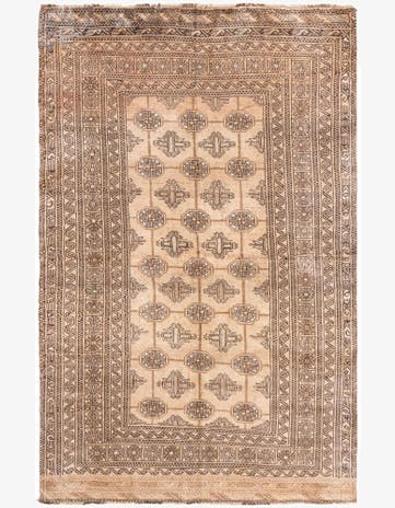 4' 9 x 7' 6 Hand Knotted Ultra Vintage Persian Wool Rug