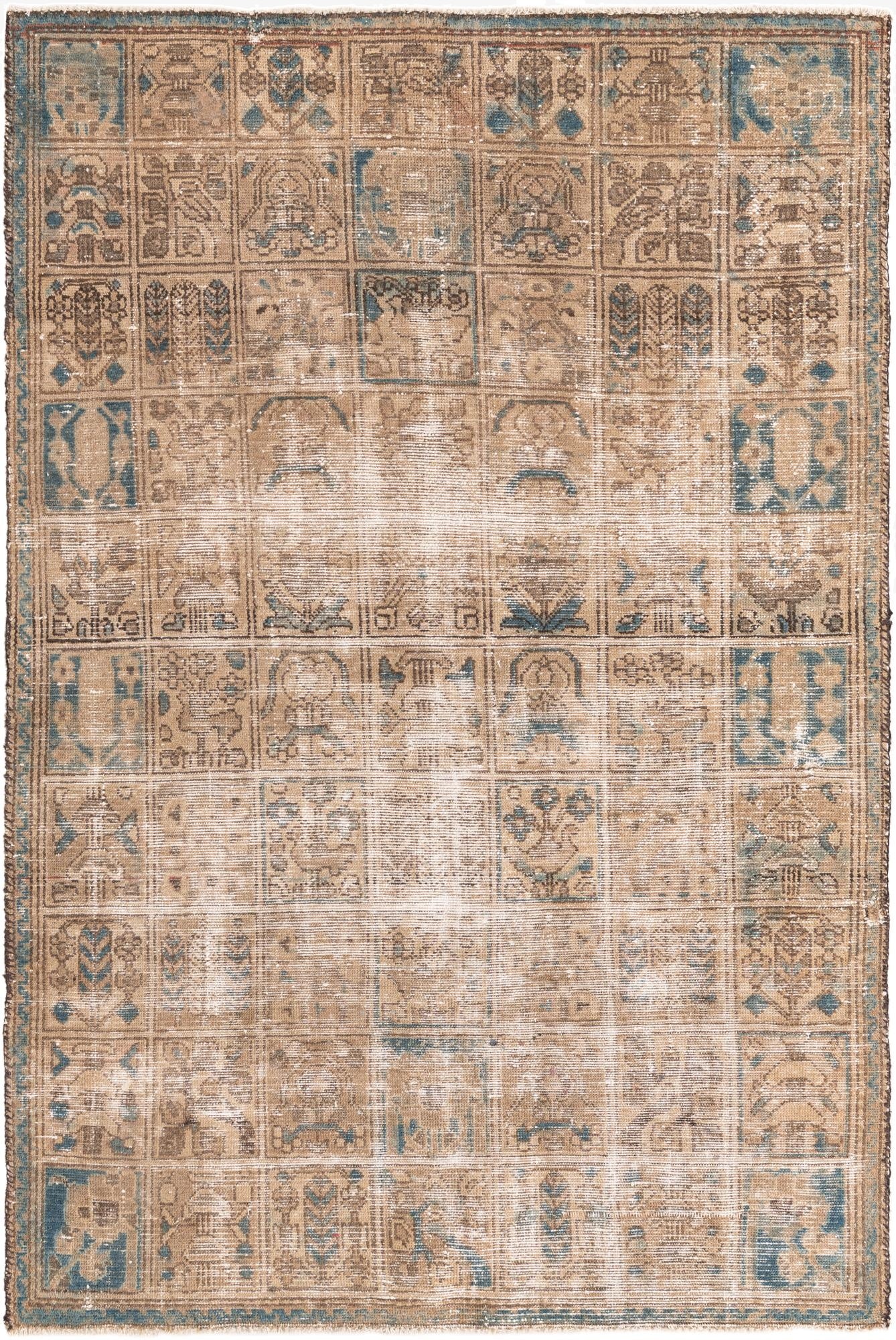 5' 6 x 8' 4  Hand Knotted Ultra Vintage Persian Wool Rug