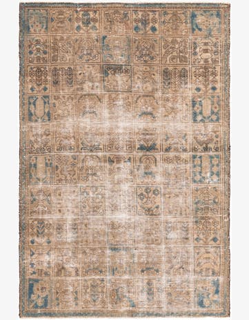 5' 6 x 8' 4 Hand Knotted Ultra Vintage Persian Wool Rug