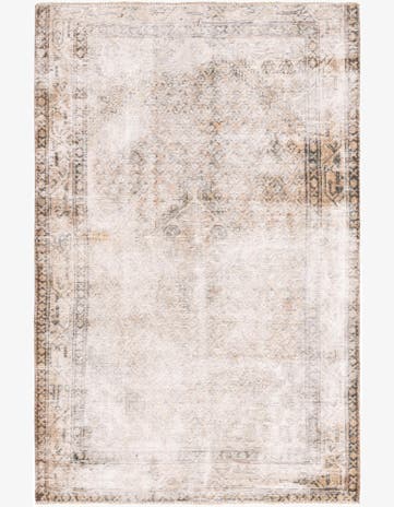 4' 3 x 6' 5 Hand Knotted Ultra Vintage Persian Wool Rug