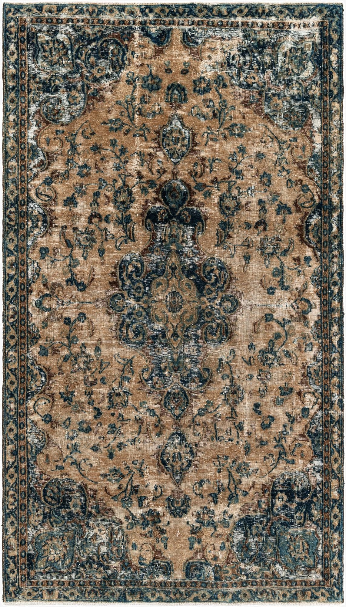 4' 10 x 8' 6  Hand Knotted Ultra Vintage Persian Wool Rug