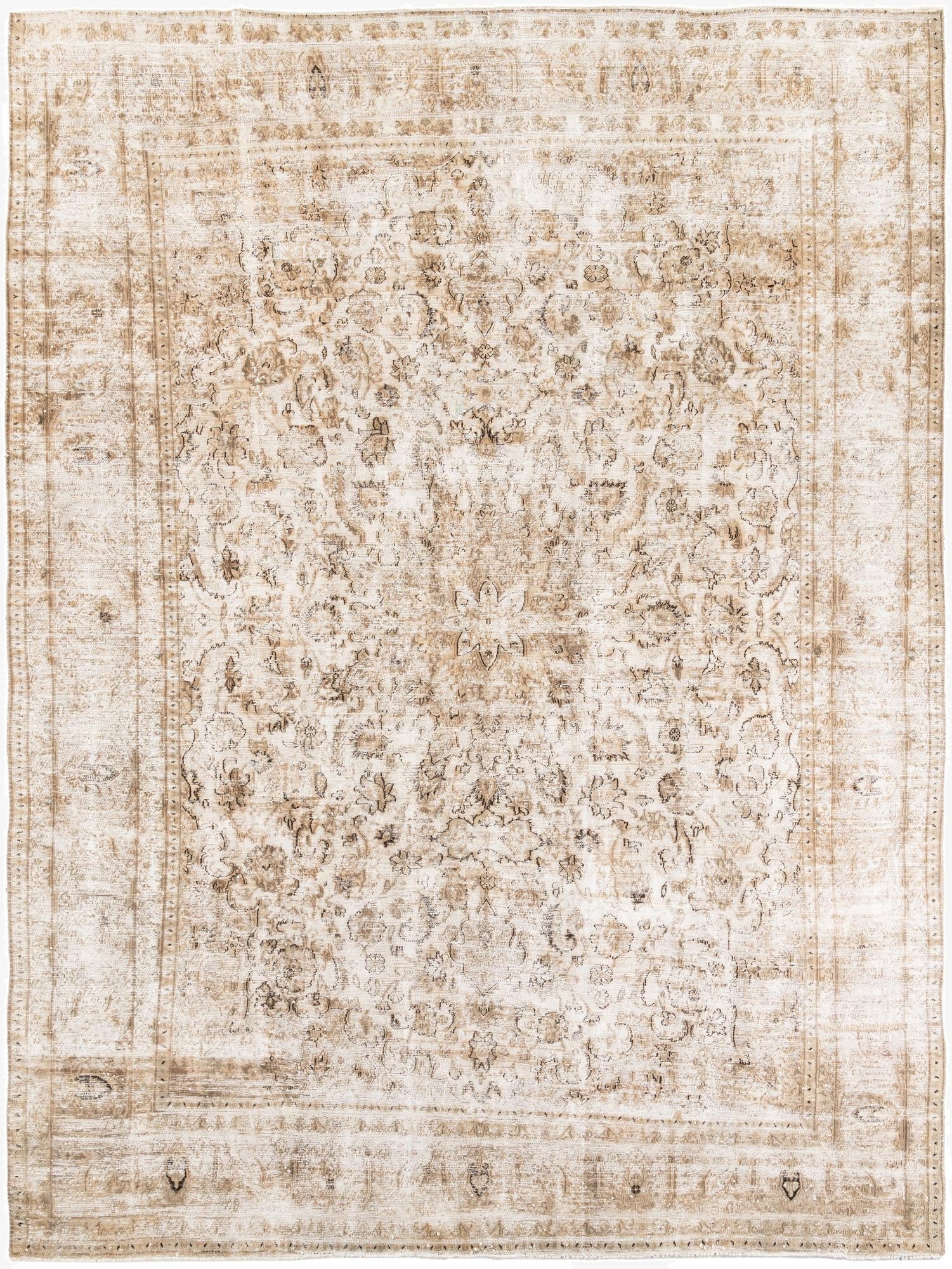 9' 2 x 12' 6  Hand Knotted Ultra Vintage Persian Wool Rug