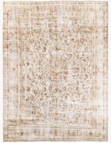 9' 2 x 12' 6 Hand Knotted Ultra Vintage Persian Wool Rug