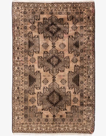 4' x 6' 4 Hand Knotted Ultra Vintage Persian Wool Rug