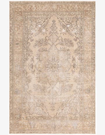 6' 4 x 9' Hand Knotted Ultra Vintage Persian Wool Rug