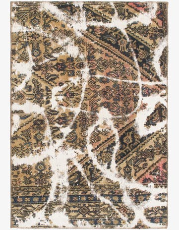 4' x 5' 9 Hand Knotted Ultra Vintage Persian Wool Rug