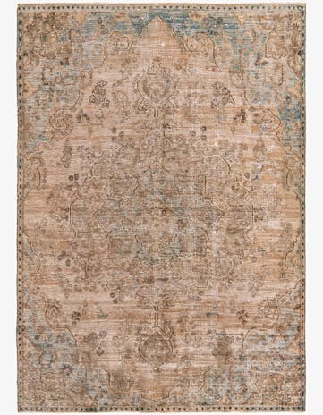 6' 9 x 9' 7 Hand Knotted Ultra Vintage Persian Wool Rug