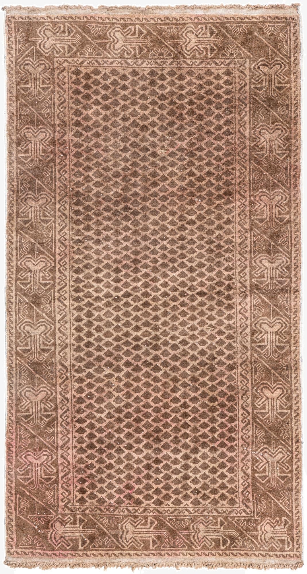 3' 4 x 6' 5  Hand Knotted Ultra Vintage Persian Wool Rug