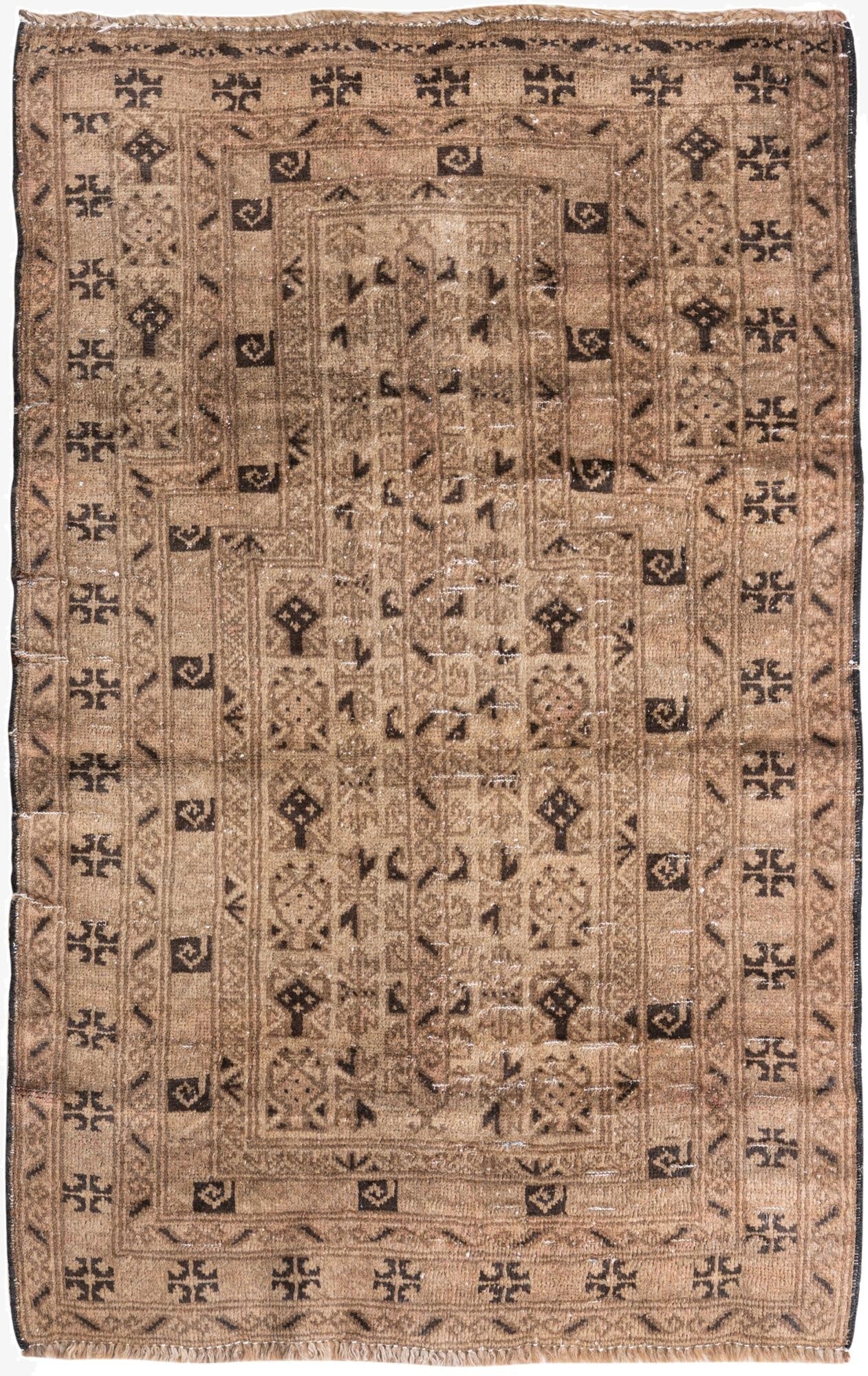 2' 10 x 4' 4 Hand Knotted Ultra Vintage Persian Wool Rug