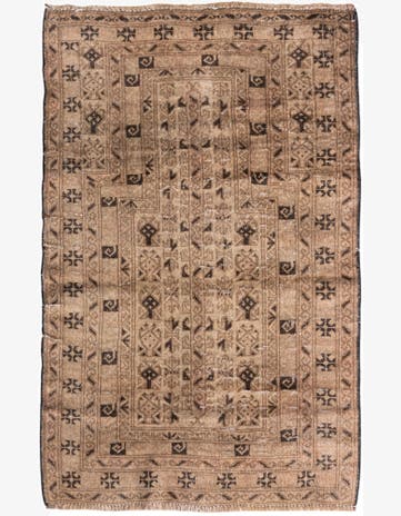 2' 10 x 4' 4 Hand Knotted Ultra Vintage Persian Wool Rug