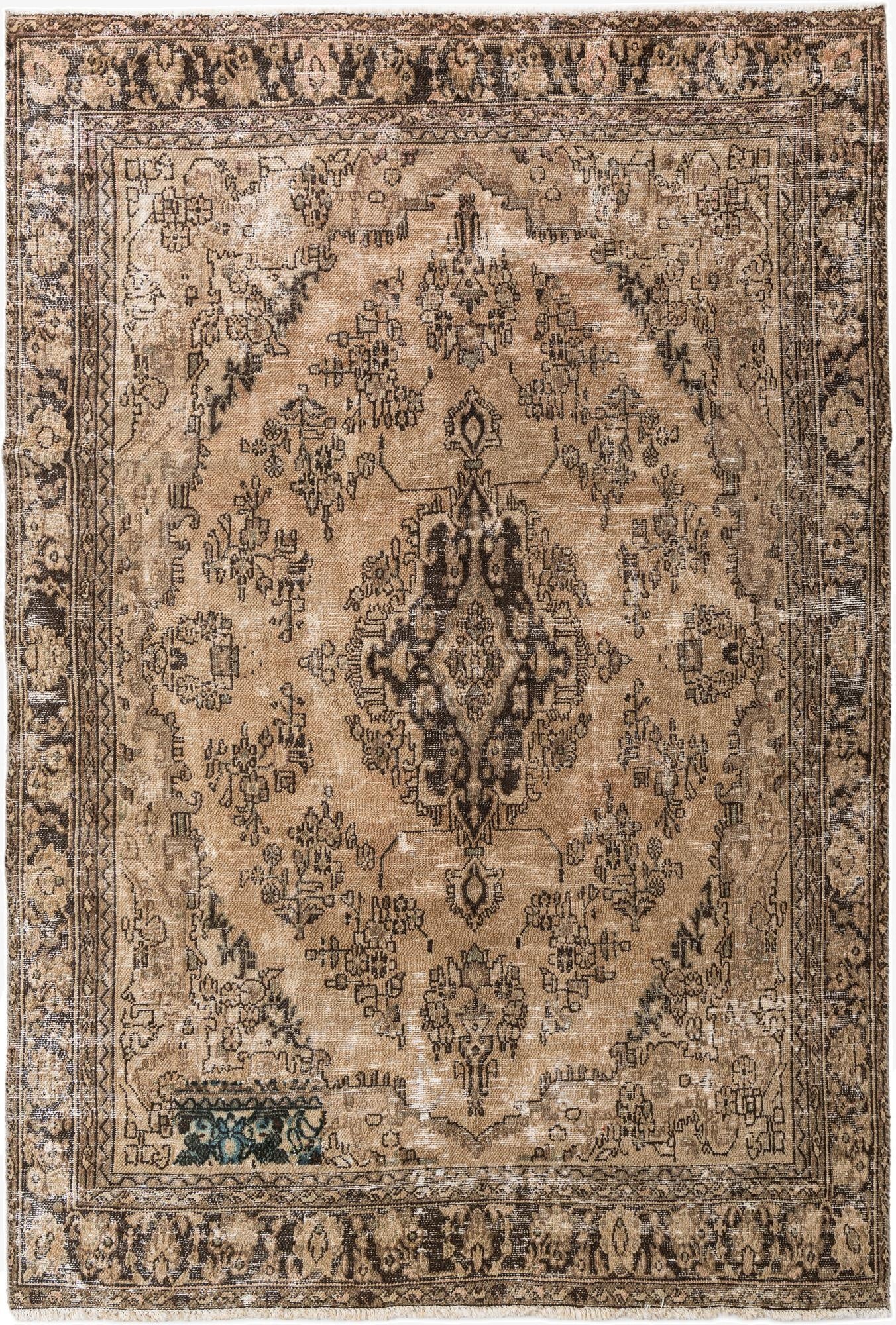 6' 8 x 9' 7  Hand Knotted Ultra Vintage Persian Wool Rug