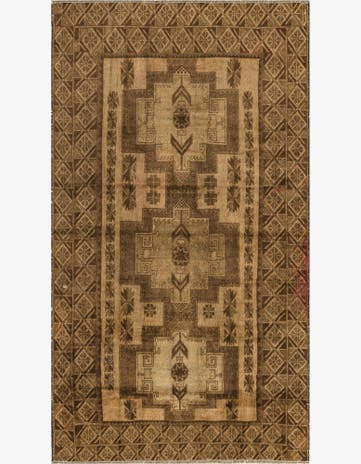 3' 10 x 7' Hand Knotted Ultra Vintage Persian Wool Rug