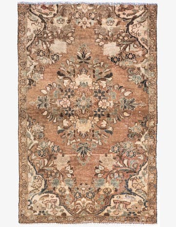 3' 3 x 5' 1 Hand Knotted Ultra Vintage Persian Wool Rug