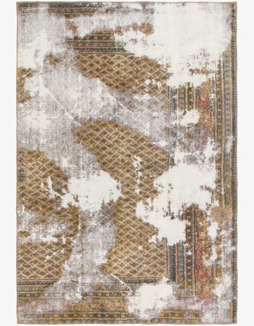 4' 4 x 6' 6 Hand Knotted Ultra Vintage Persian Wool Rug