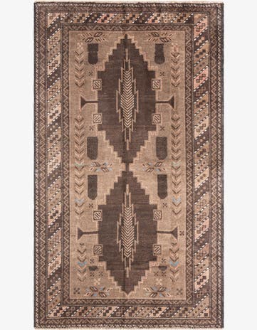 3' 8 x 6' 2 Hand Knotted Ultra Vintage Persian Wool Rug