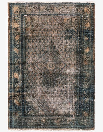 3' 4 x 5' Hand Knotted Ultra Vintage Persian Wool Rug