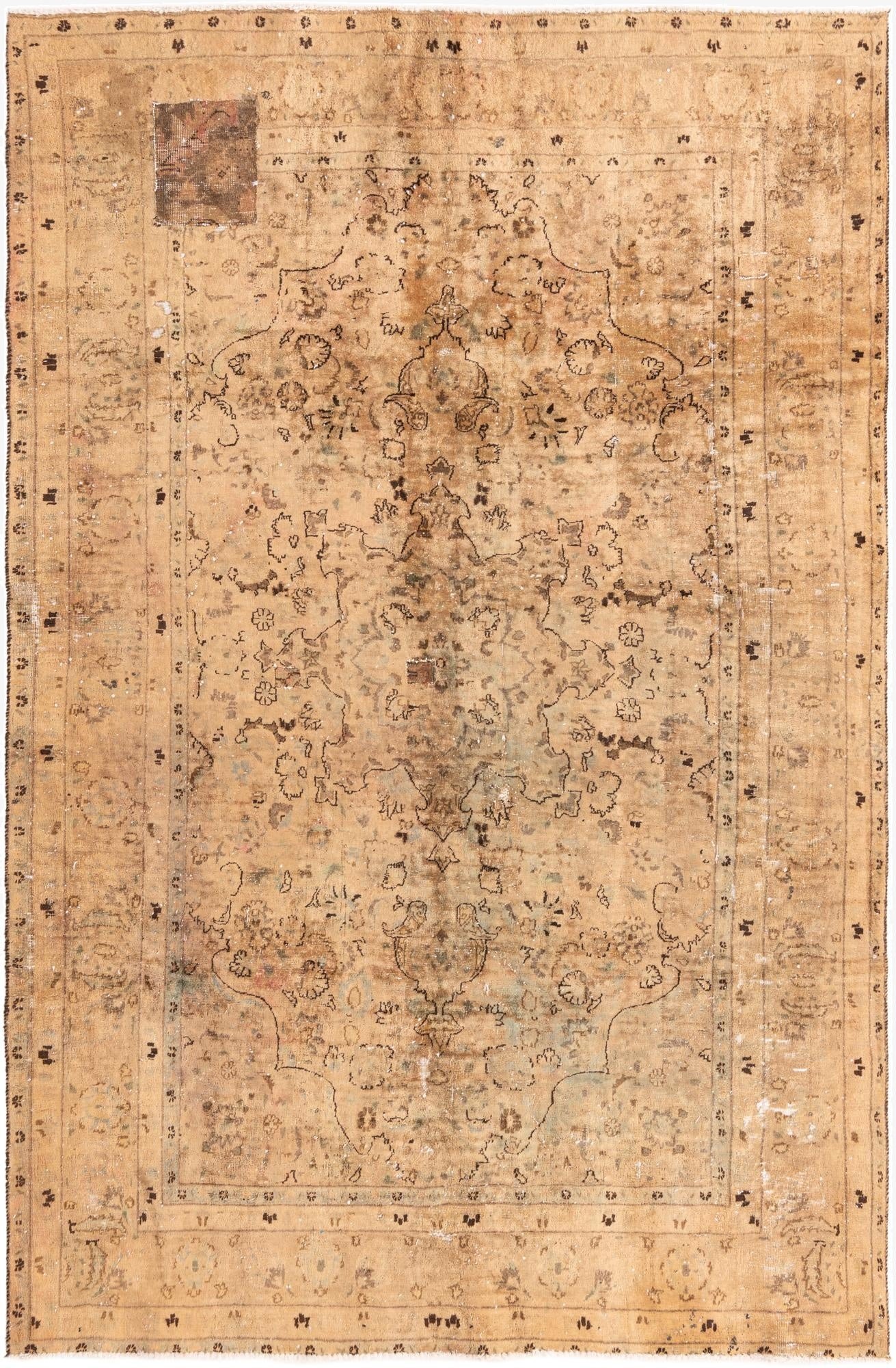 6' x 8' 10  Hand Knotted Ultra Vintage Persian Wool Rug