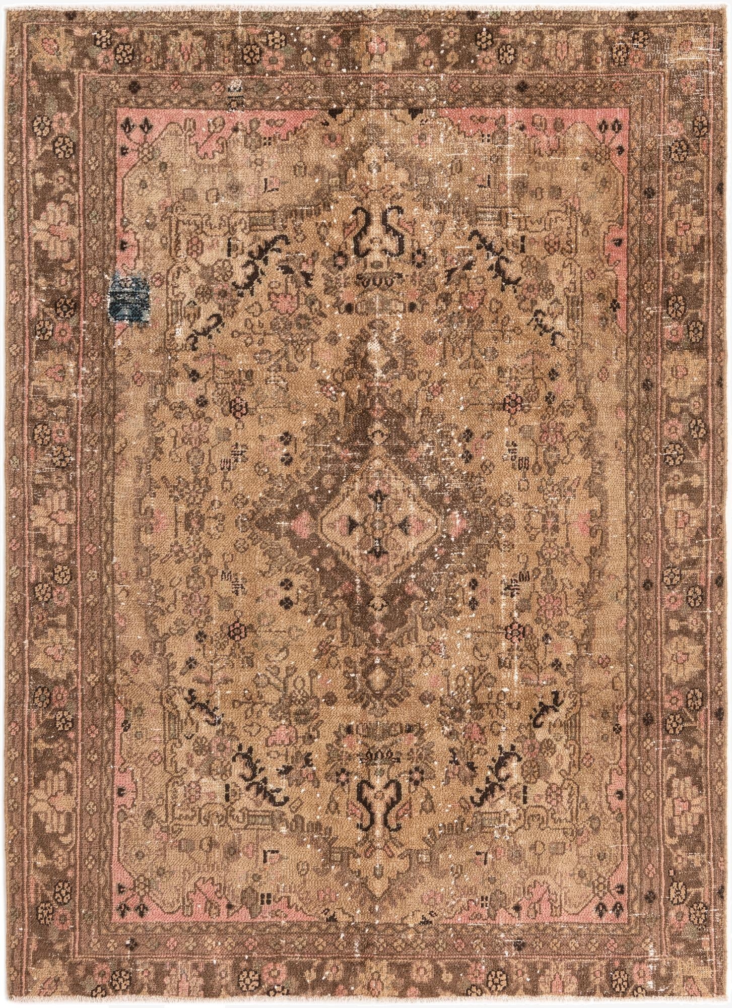 6' 3 x 8' 10  Hand Knotted Ultra Vintage Persian Wool Rug