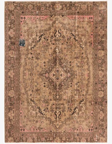 6' 3 x 8' 10 Hand Knotted Ultra Vintage Persian Wool Rug